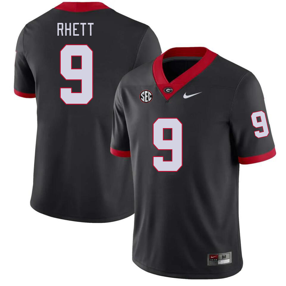 Men #9 Justyn Rhett Georgia Bulldogs College Football Jerseys Stitched-Black